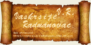 Vaskrsije Radmanovac vizit kartica